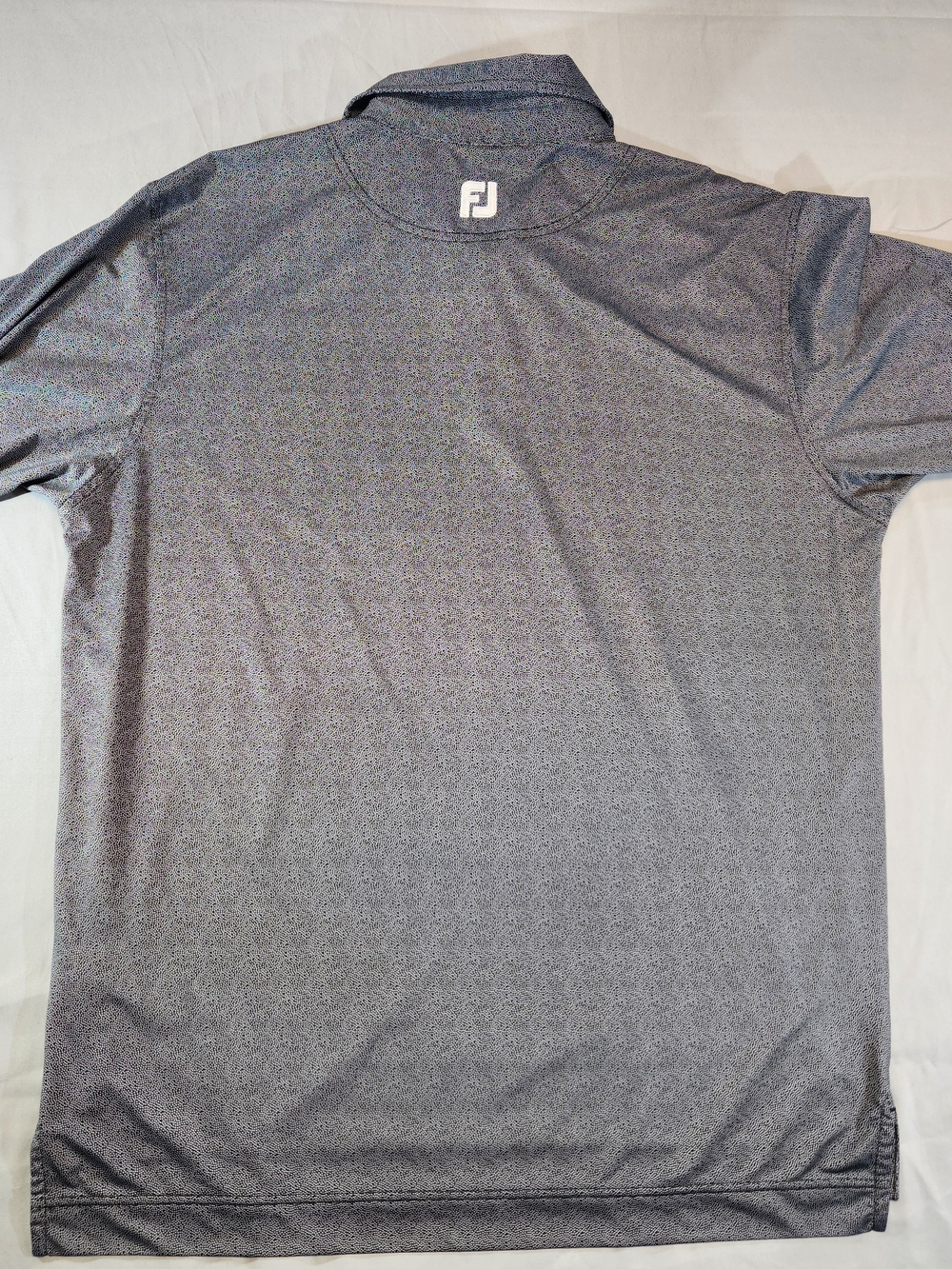 FootJoy Polo Shirt FJ Mens Large Geometric Golf Performance Stretch Preppy AOP - Picture 5 of 7